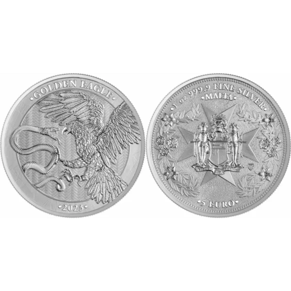 2023 1oz Malta Golden Eagle .9999 Silver BU
