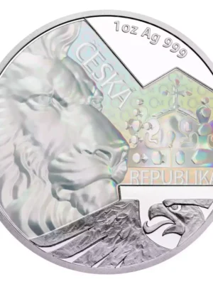 2023 1oz Niue Czech Lion Hologram Proof .999 Silver Coin