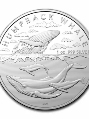 2023 1oz Royal Australian Mint Antarctic Territory Humpback Whale .999 Silver BU Coin