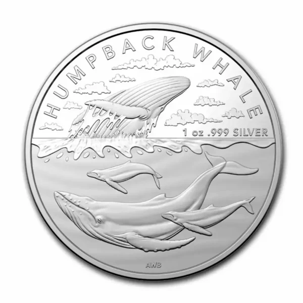 2023 1oz Royal Australian Mint Antarctic Territory Humpback Whale .999 Silver BU Coin
