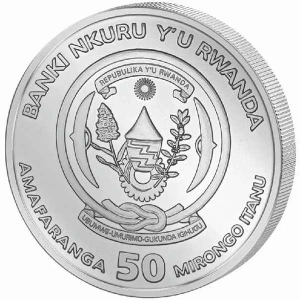 2015 1oz Rwanda African Wildlife Series .999 Silver Cape Buffalo BU Coin