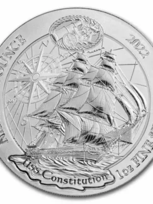 2022 1oz Rwanda .999 Silver USS Constitution BU Coin