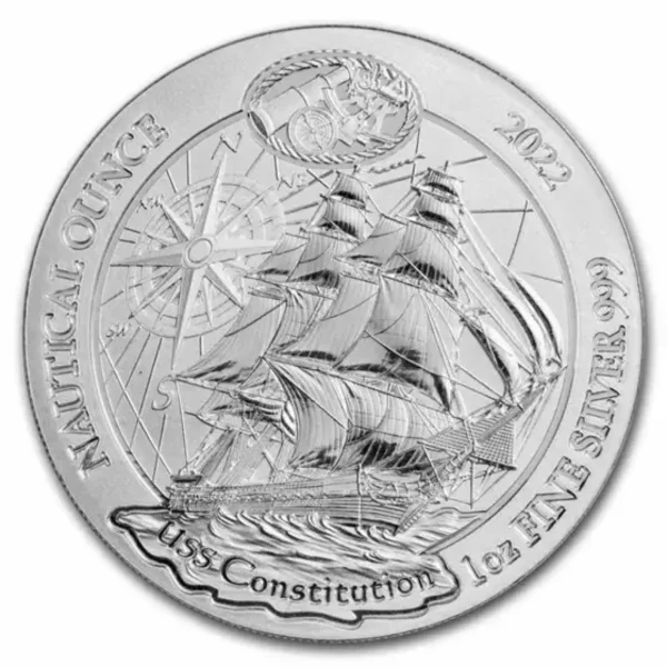 2022 1oz Rwanda .999 Silver USS Constitution BU Coin