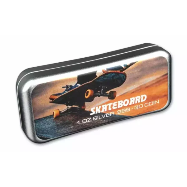 2023 1oz Samoa Skateboard 3D .999 Silver Coin