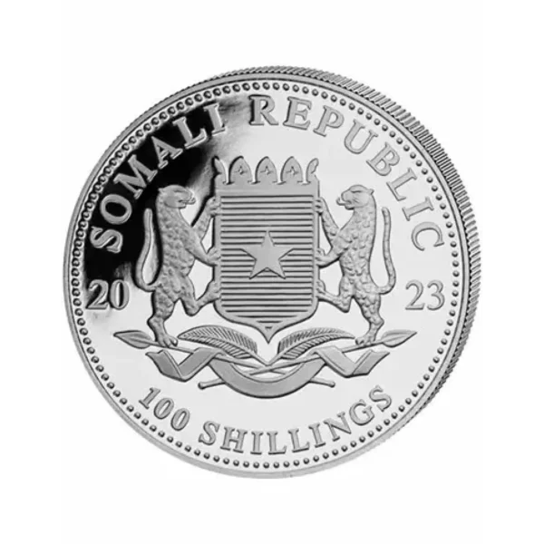 2023 1oz Somalia African Wildlife Series  .9999 Silver Leopard BU Coin