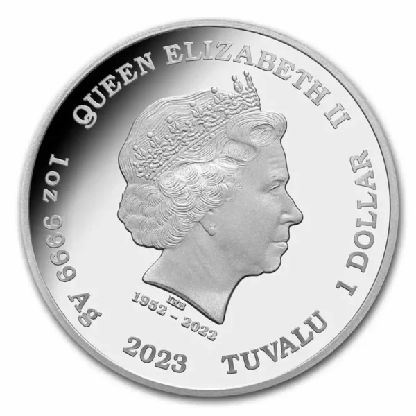 2023 1oz Tuvalu Australia's Tiger Shark .999 Silver Coin