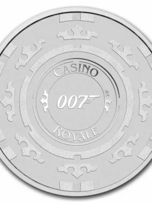 2023 1oz Tuvalu James Bond Casino Royale .9999 Silver Casino Chip Coin