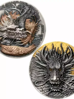 2023 2 x 5oz Ivory Coast Dragon Signature Edition .999 Silver Coin Set
