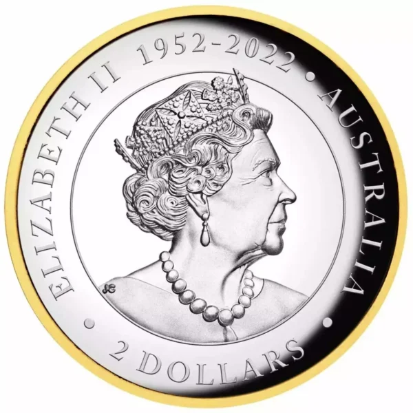2023 2oz Australian Perth Mint .9999 Silver High Relief Gilded Kookaburra Coin