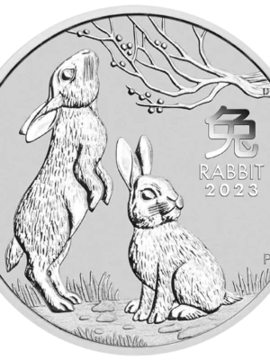 2023 2oz Australian Perth Mint Silver Lunar Series III: Year of the Rabbit