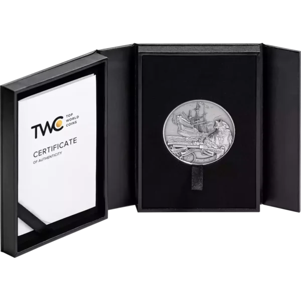 2023 2oz Barbados Captain's of Fortune Queen Anne's Revenge .999 Silver Coin