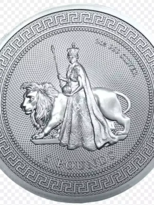 2023 2oz Tristan da Cunha Queen Elizabeth and the Lion .999 Silver Coin