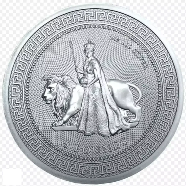2023 2oz Tristan da Cunha Queen Elizabeth and the Lion .999 Silver Coin