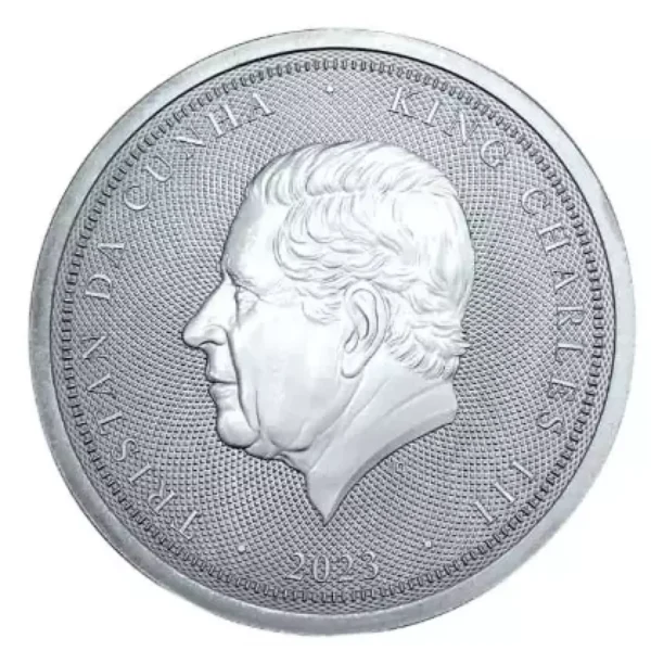 2023 2oz Tristan da Cunha Queen Elizabeth and the Lion .999 Silver Coin