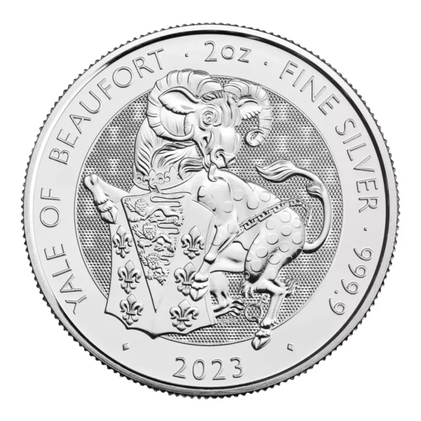 2023 2oz British The Royal Tudor Beast Yale Of Beaufort Silver