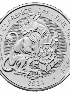 2023 2oz  Tudor Beasts Series - The Bull of Clarence .9999 Silver BU Coin