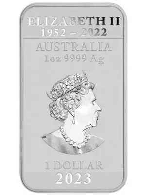 2023 1oz Australian Perth Mint .9999 Silver Dragon rectangular coin