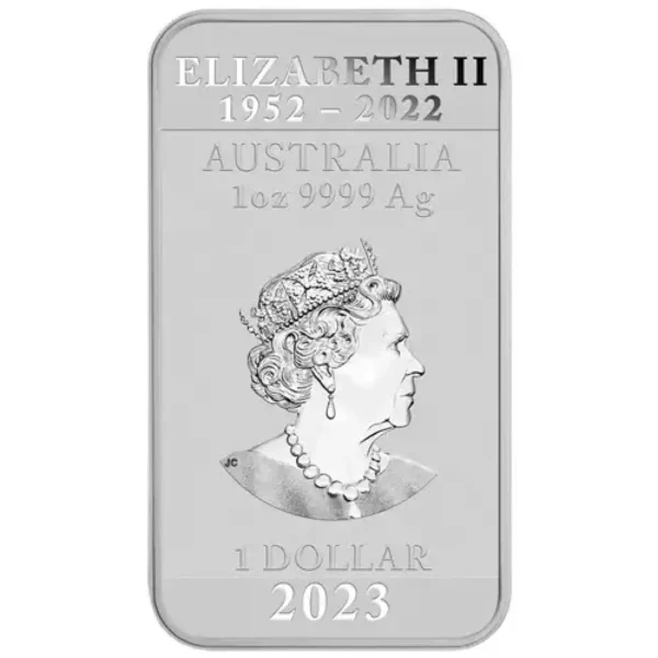 2023 1oz Australian Perth Mint .9999 Silver Dragon rectangular coin