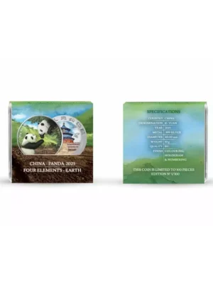 2023 China Panda Four Elements: Water, Air, Fire, Earth 4x30g .999 Silver Collection