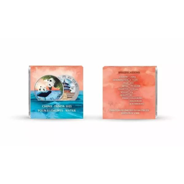 2023 China Panda Four Elements: Water, Air, Fire, Earth 4x30g .999 Silver Collection
