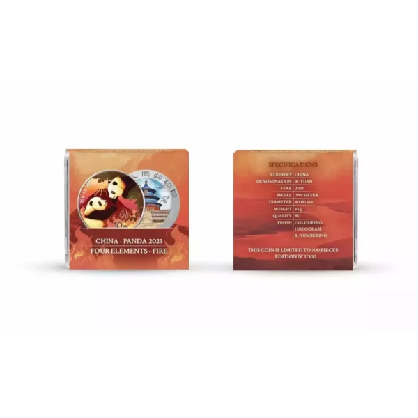 2023 China Panda Four Elements: Water, Air, Fire, Earth 4x30g .999 Silver Collection