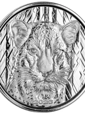 2023 1oz Ghana Scottsdale Mint  African Leopard .999 Silver Proof Like Coin