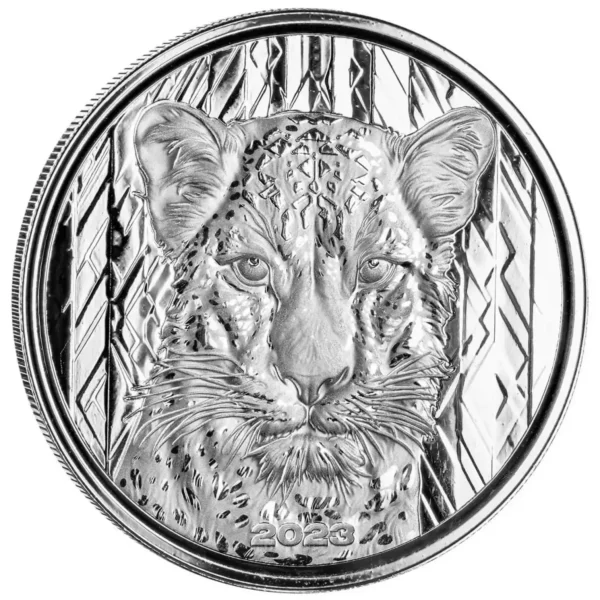 2023 1oz Ghana Scottsdale Mint  African Leopard .999 Silver Proof Like Coin