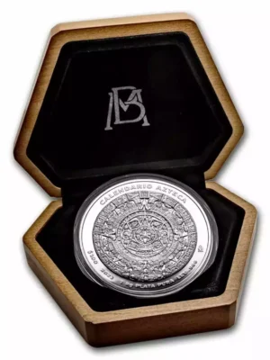 2024 1KG Mexico .999 Silver Aztec Calendar W/Box and COA