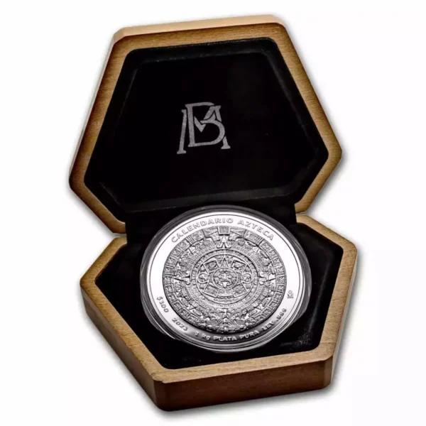 2024 1KG Mexico .999 Silver Aztec Calendar W/Box and COA