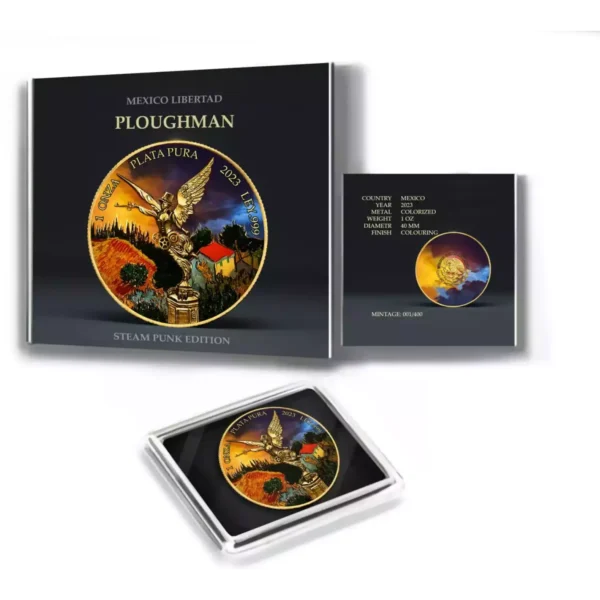 2023 1oz Mexico Van Gogh Ploughman Steampunk Edition .999 Silver Libertad