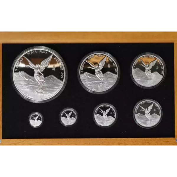 2023 Mexico Proof .999 Silver Libertad 7 coin sets w/ Box and COA