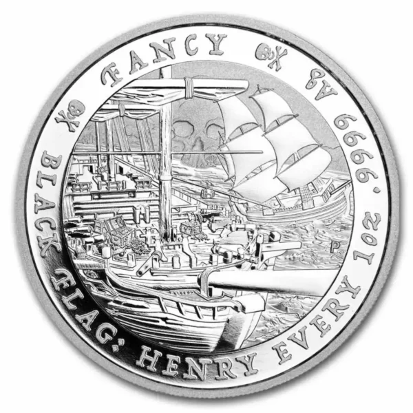 2023 1oz Tuvalu .999 Silver Black Flag: The Fancy BU