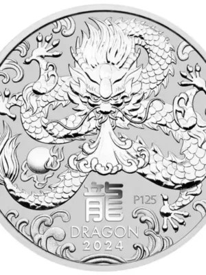 2024 1/2 oz Australia Perth Mint Lunar Series III - Year of the Dragon .9999 Silver BU Coin