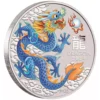 2024 1/2oz Australia Perth Mint Lunar Series III Blue Dragon .9999 Silver Colorized BU Coin
