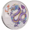 2024 1/2oz Australia Perth Mint Lunar Series III Lilac Dragon .9999 Silver Colorized BU Coin
