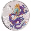 2024 1/2oz Australia Perth Mint Lunar Series III Purple Dragon .9999 Silver Colorized BU Coin
