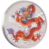 2024 1/2oz Australia Perth Mint Lunar Series III Red Dragon .9999 Silver Colorized BU Coin
