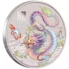 2024 1/2oz Australia Perth Mint Lunar Series III WHITE DRAGON - Year of the Dragon .9999 Silver Coloured BU Coin