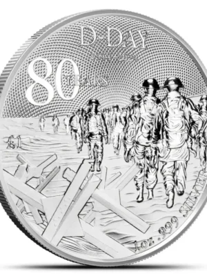2024 1 oz Alderney D-Day 80th Anniversary .999 Silver BU Coin
