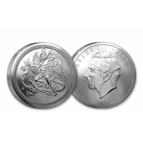 2024 1 oz The Isle of Man Angel .999 Silver BU Coin