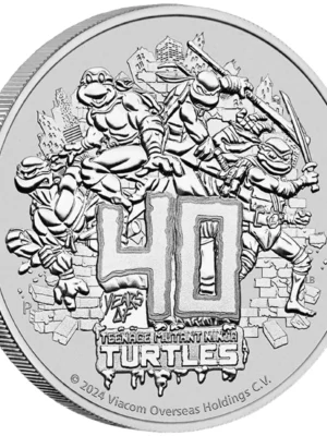 2024 1 oz Tuvalu Silver 40th Anniversary  Teenage Mutant Ninja Turtles Coin