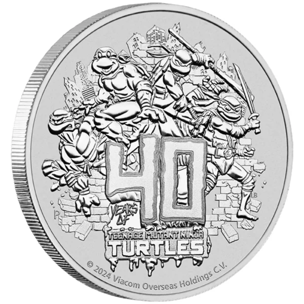 2024 1 oz Tuvalu Silver 40th Anniversary  Teenage Mutant Ninja Turtles Coin