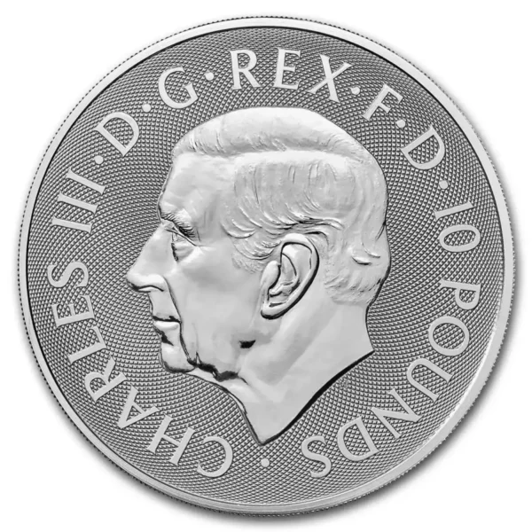 2024 10 oz Great Britain The Royal Tudor Beasts Series - The Welsh Dragon .9999 Silver BU Coin