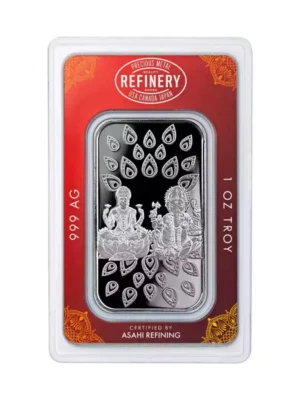 2024 1oz Asahi Mint Diwali Lakshmi .999 silver bar in Assay Card