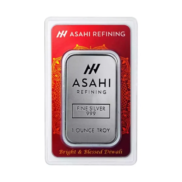 2024 1oz Asahi Mint Diwali Lakshmi .999 silver bar in Assay Card
