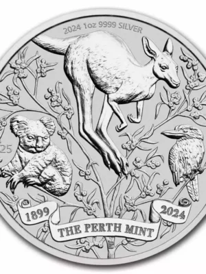 2024 1oz Australia 125th Ann. of Perth Mint .999 Silver Coin BU