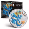 2024 1oz Australia Perth Stamp & Coin Show - Blue Dragon .9999 silver Coin in Limited Assay Card