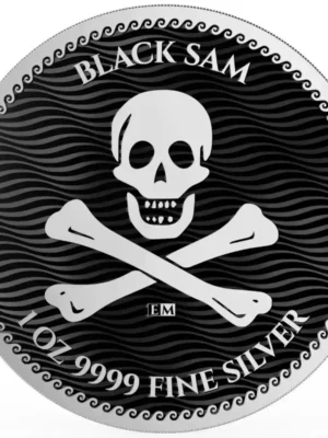 2024 1oz Niue Black Sam - Jolly Roger 9999 Silver Coin BU