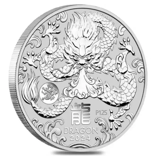 2024 1oz Perth Mint Lunar Series III Year of the Dragon .9999 Silver Coin W/ Dragon Privy