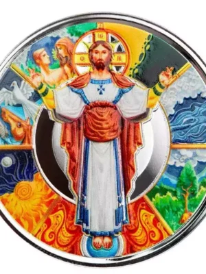 2024 1oz Scottsdale Mint Samoa Jesus Collection The Creator Colorized .999 Silver Coin in Assay